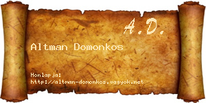 Altman Domonkos névjegykártya